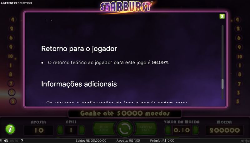 Maquina Caça-níquel online Starburst