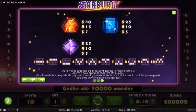 Maquina Caça-níquel online Starburst