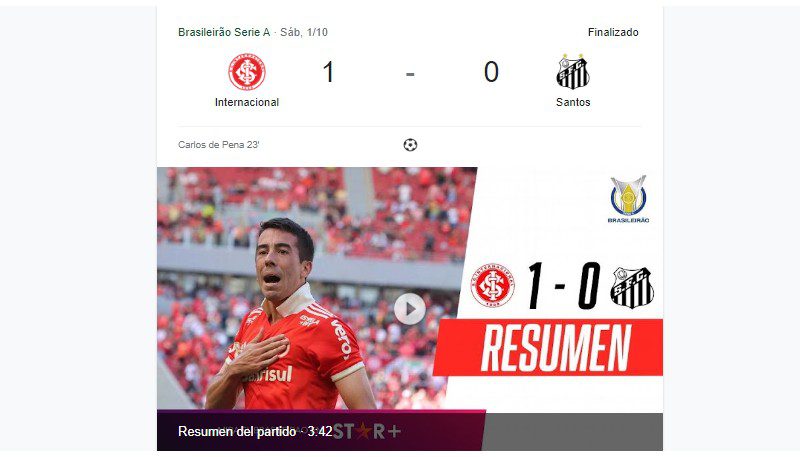 Betsson Apostas Esportivas Internacional x Santos FC